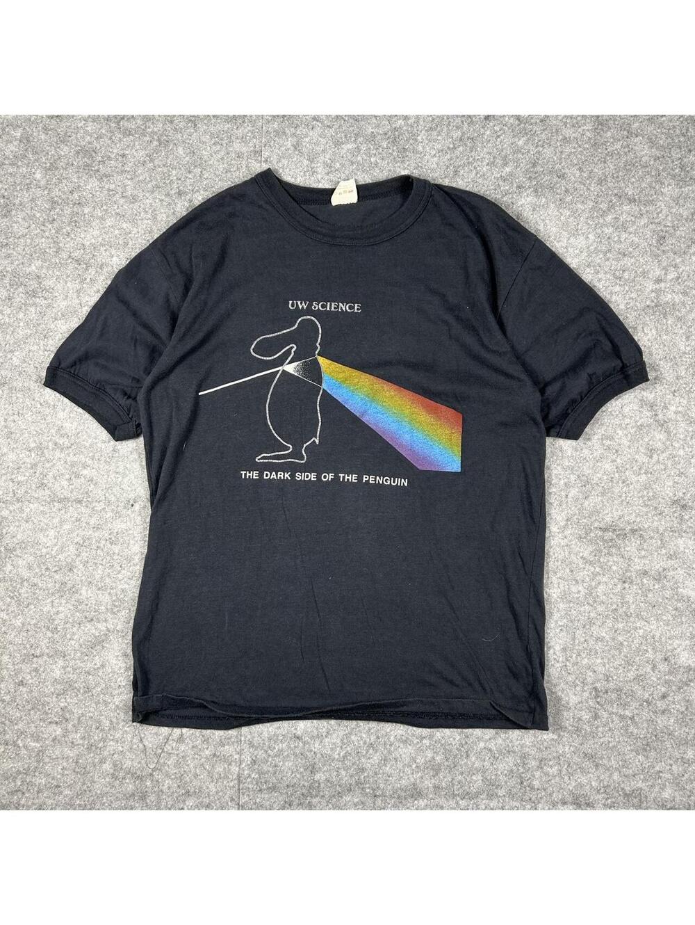 True Vintage 1970s-80s Pink Floyd Dark Side Of The Moon College Parody Shirt L